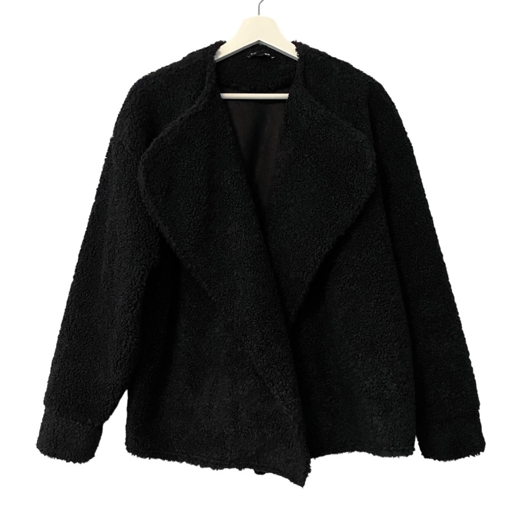 Express Sherpa Open Front Jacket Collar Soft Blac… - image 1